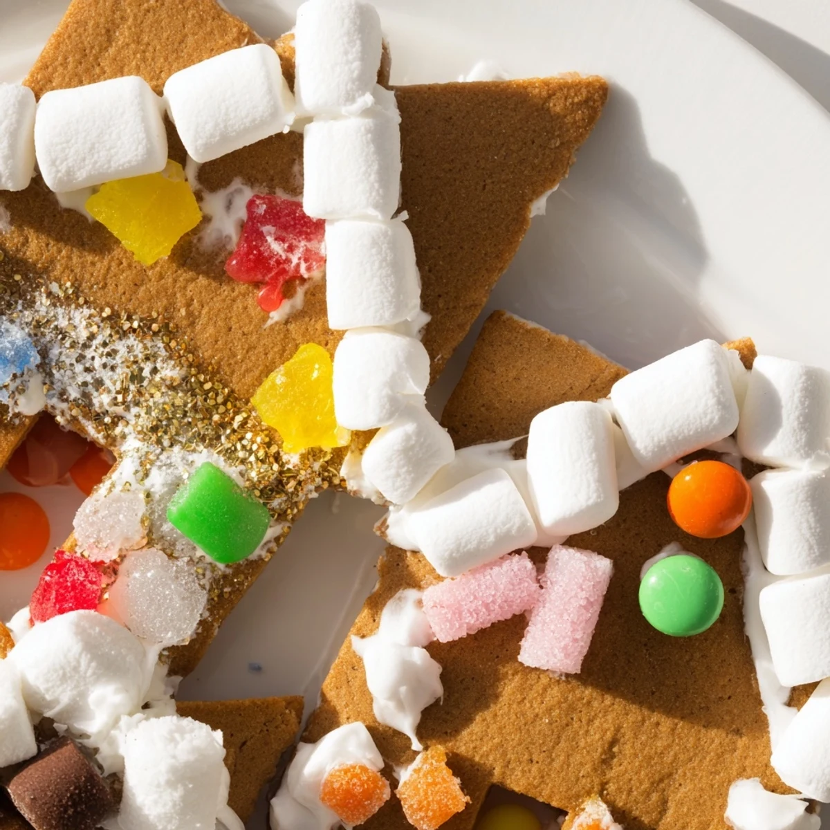 This holiday Gingerbread House Board offers a delicious array of edible decorations for creative fun.