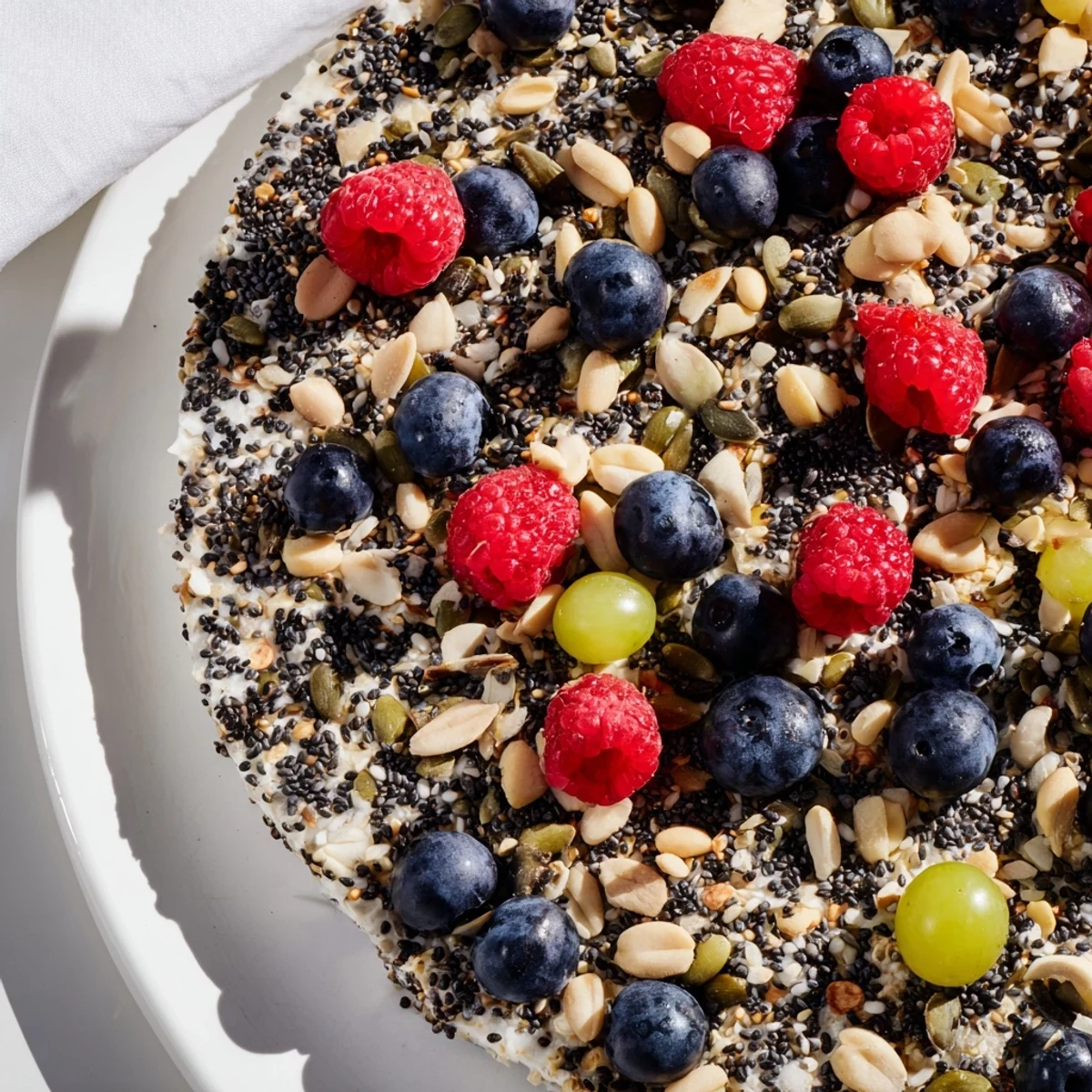 A colorful Singing Bird Seed & Berry Platter, full of fresh berries, is ready to be enjoyed.