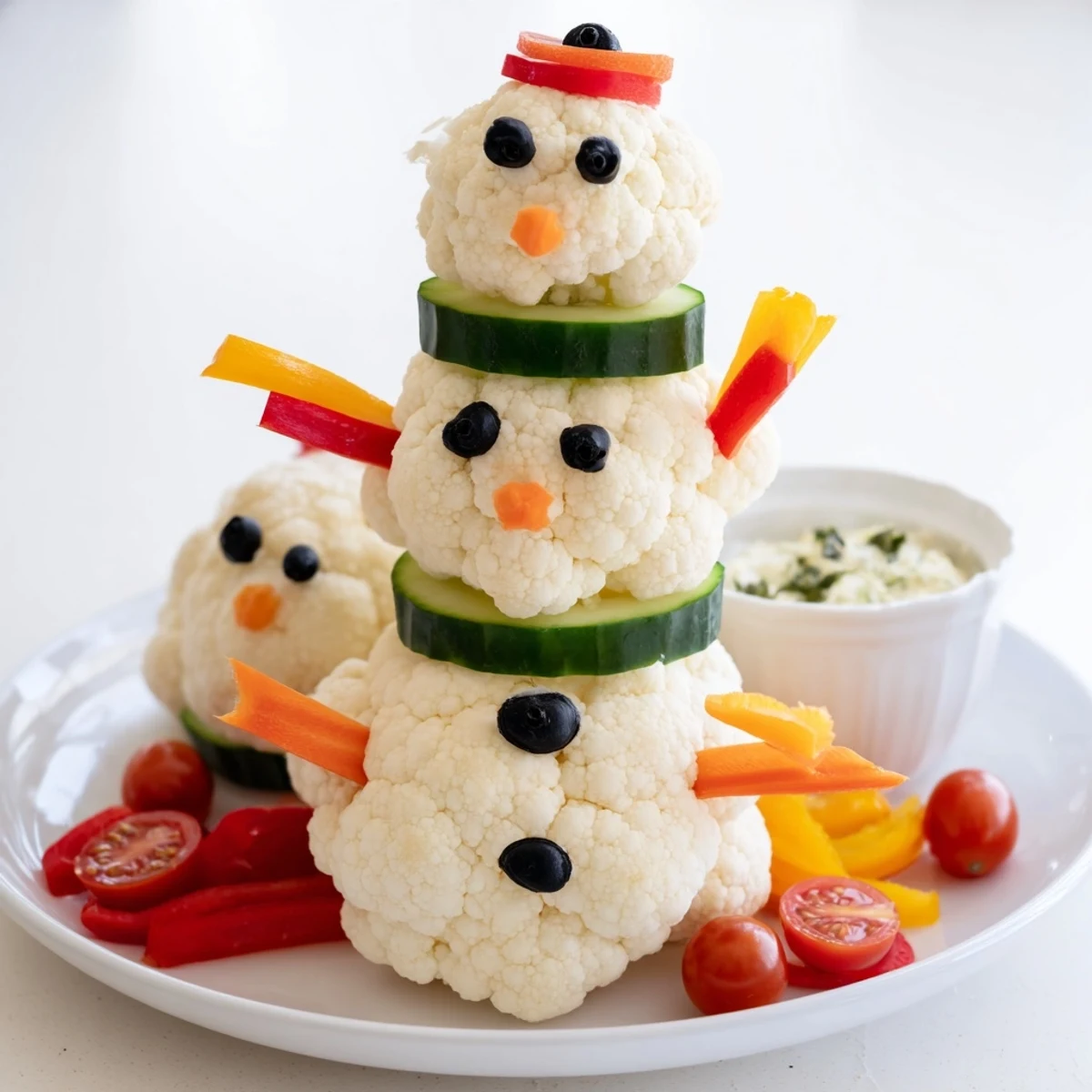 Snowman Crudités with Dip