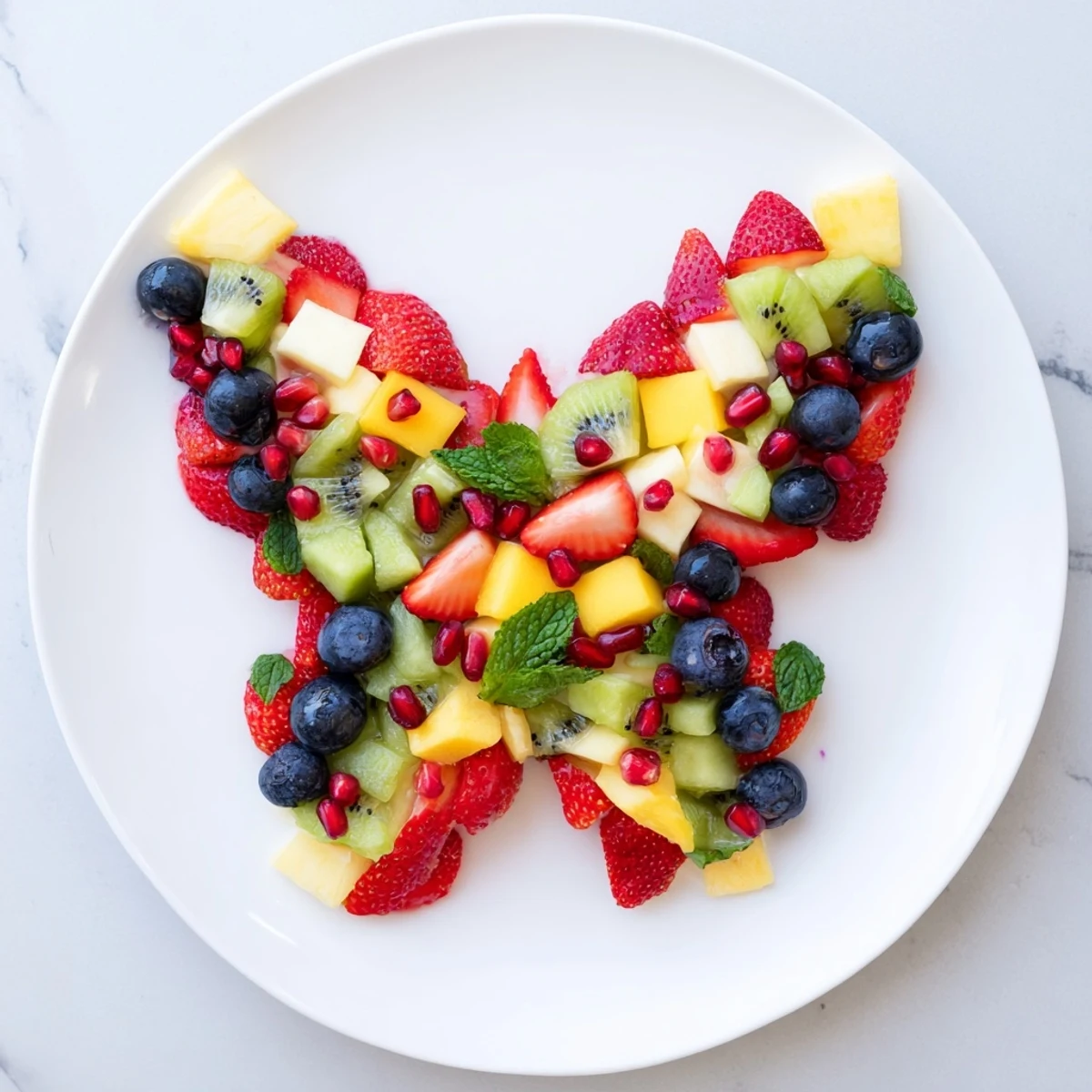 A colorful Papillon de Fruits dÉté Vifs, a vibrant fruit arrangement ready for your summer brunch.