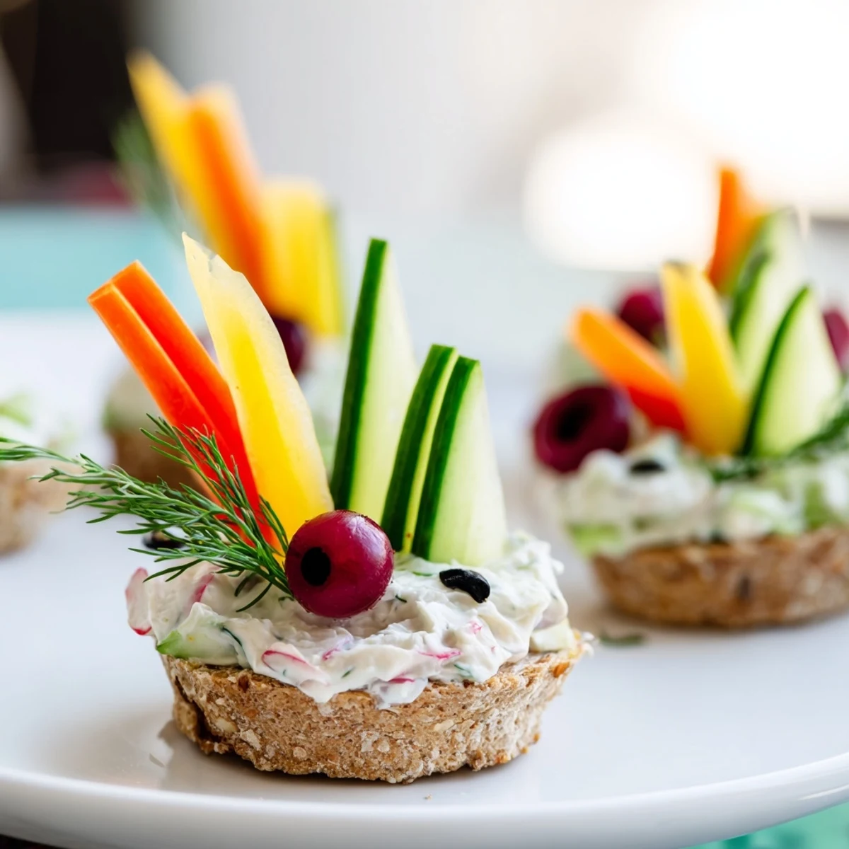 Delicious Autumn Hedgehog Dip Platter, colorful fall appetizer of veggies and flavorful dips.