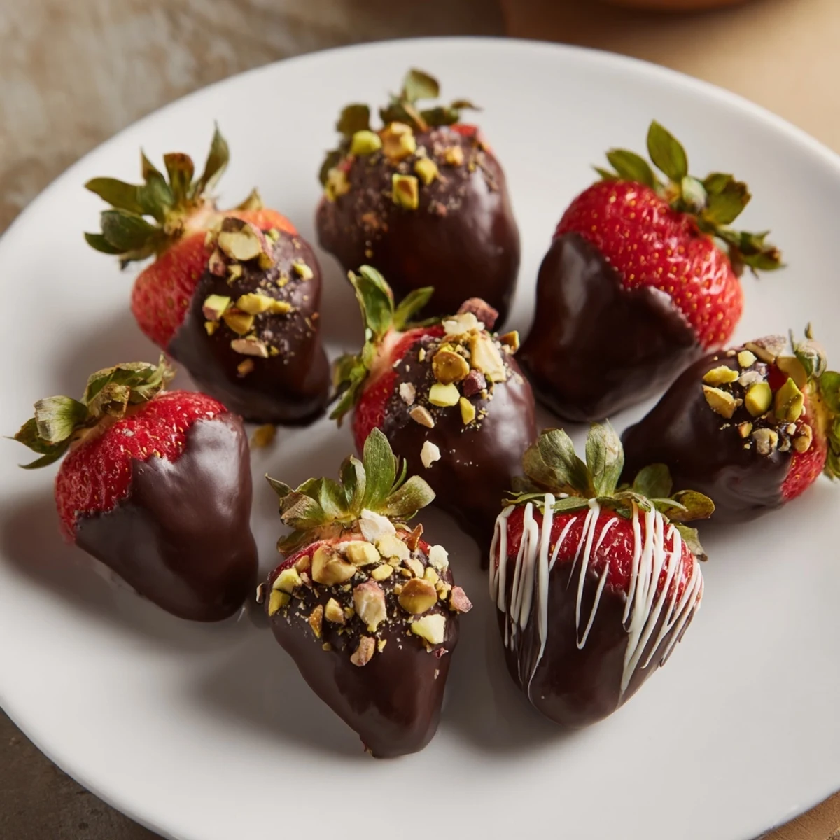 Close-up shot shows decadent Dark Chocolate Covered Strawberry Dips, perfect for a romantic celebration or treat.