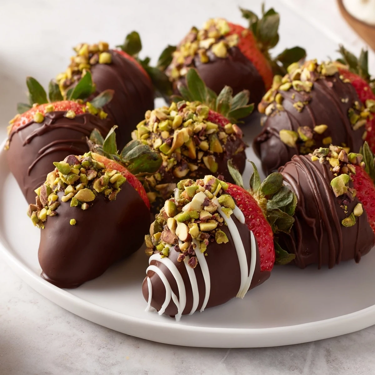 Vibrant image of glossy Dark Chocolate Covered Strawberry Dips, topped with festive sprinkles for a dessert.