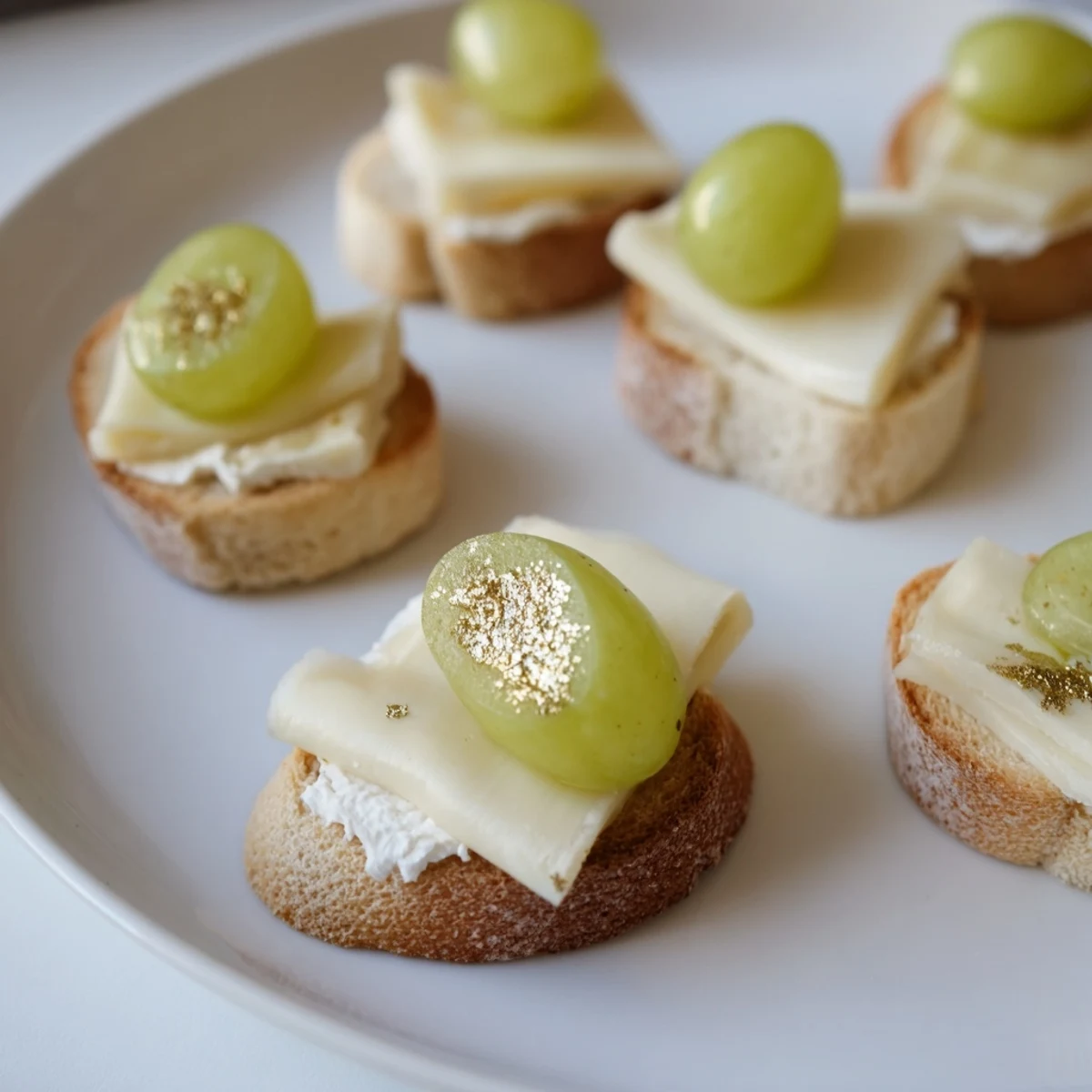 Elegant serving of sparkling champagne toast with golden accents, perfect for a special gathering or brunch.