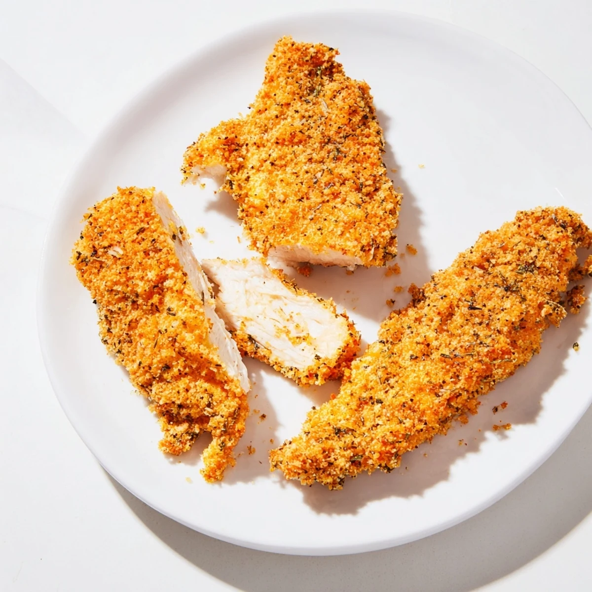 Golden, crispy air-fried chicken tenders, perfectly seasoned and ready to dip in your favorite sauce.