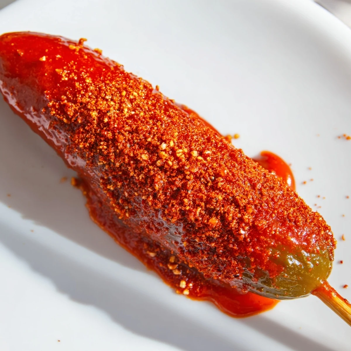 These delightful Chamoy-Tajín pickle sticks offer a sweet, sour, spicy, and cool treat.
