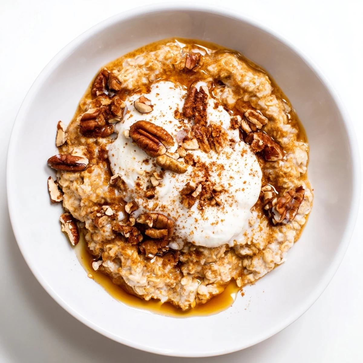 Delicious close-up showcasing hearty Pumpkin Spice Latte Oats, ready to be enjoyed with espresso.