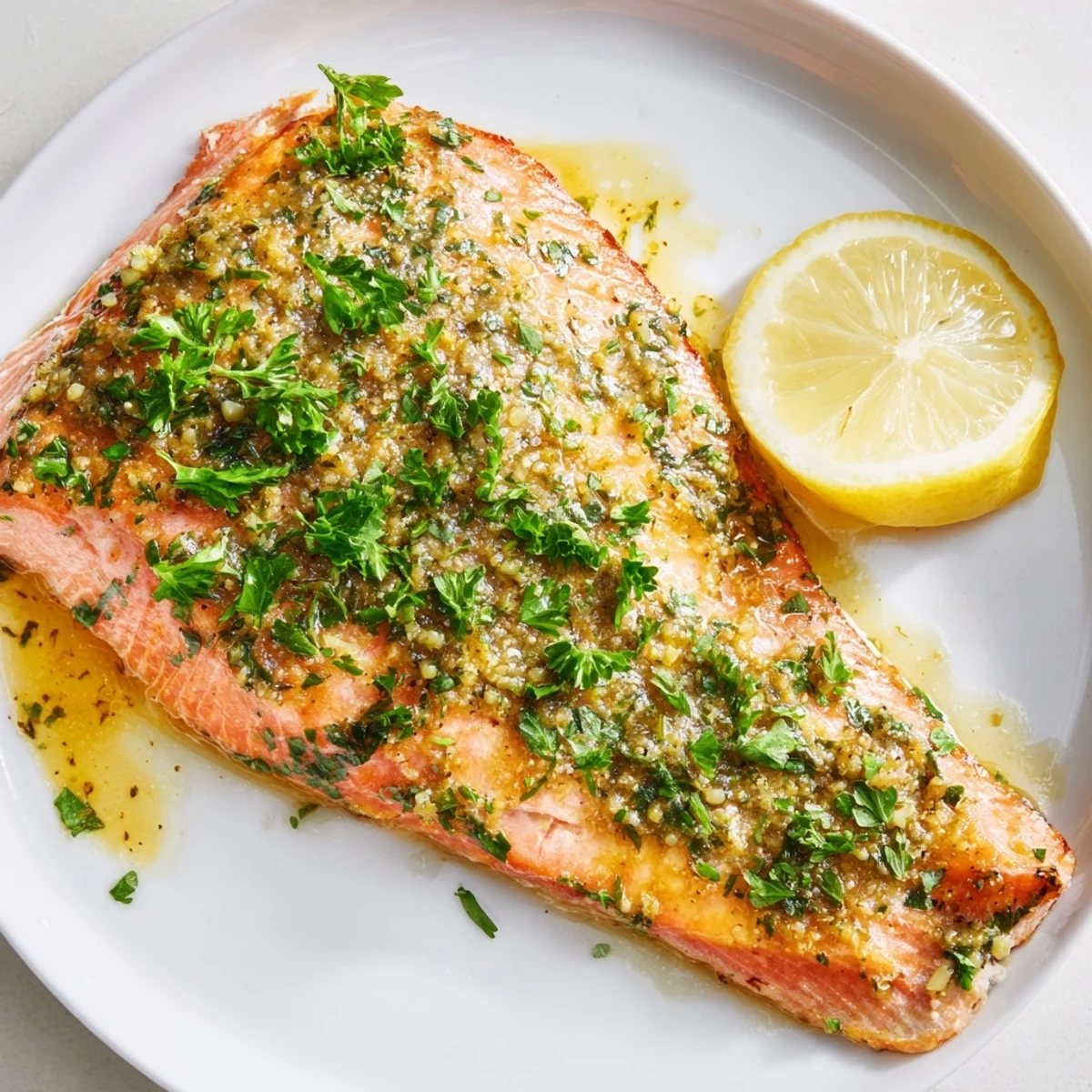 Baked Honey Mustard Salmon with a caramelized crust; imagine the tender fish and bold flavors.