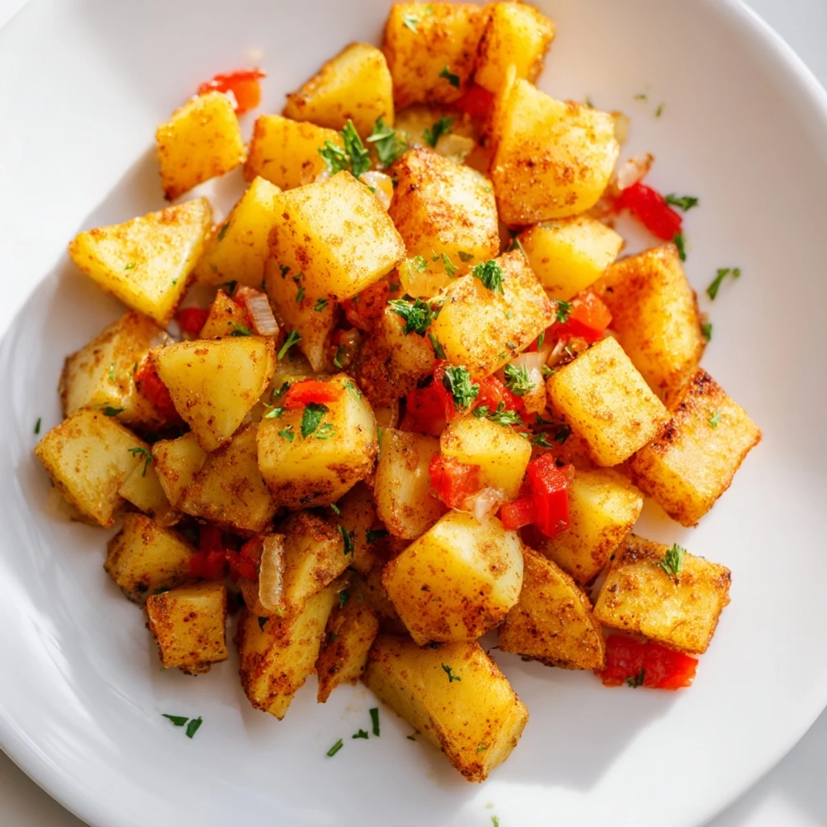 Crispy, golden Air Fryer Breakfast Potatoes, a diner-style side dish, ready to savor and enjoy.