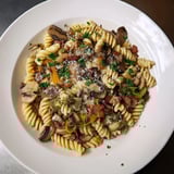 Fusilli with Bacon Onions Mushrooms