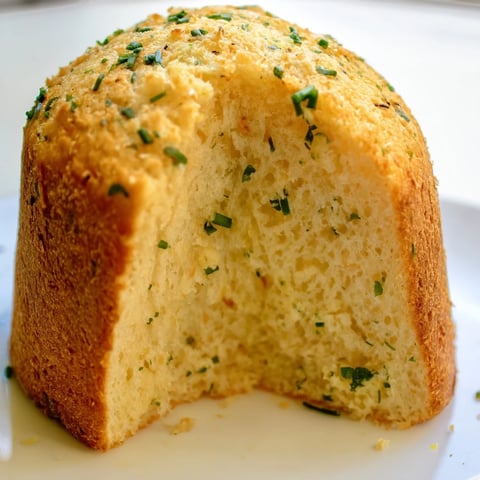 Six golden, airy cloud bread toasts topped with fresh chives and parsley, ready to serve warm.