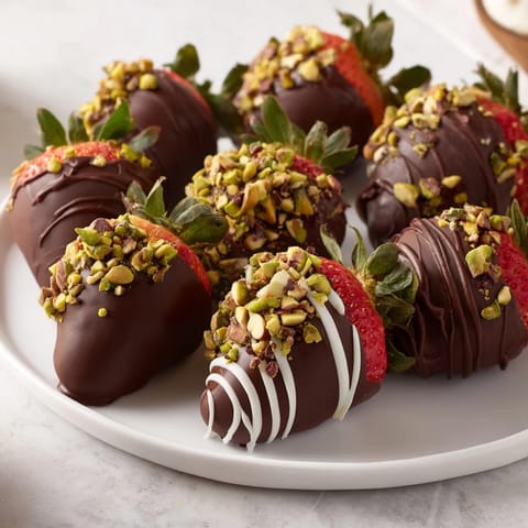 Vibrant image of glossy Dark Chocolate Covered Strawberry Dips, topped with festive sprinkles for a dessert.