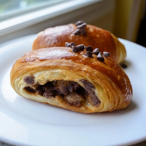 Buttery chocolate chip croissants
