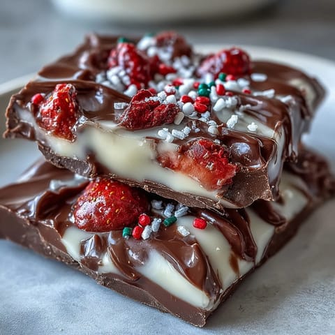 Valentine Chocolate Strawberry Bark