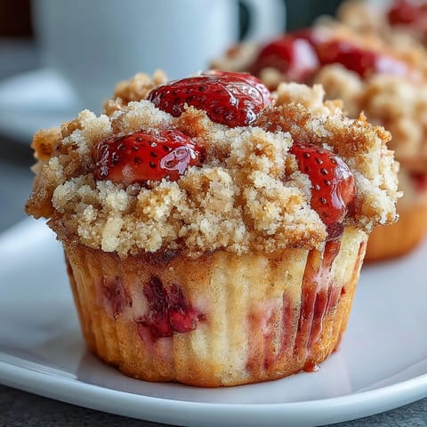 Strawberry Muffins Crumble Lemon