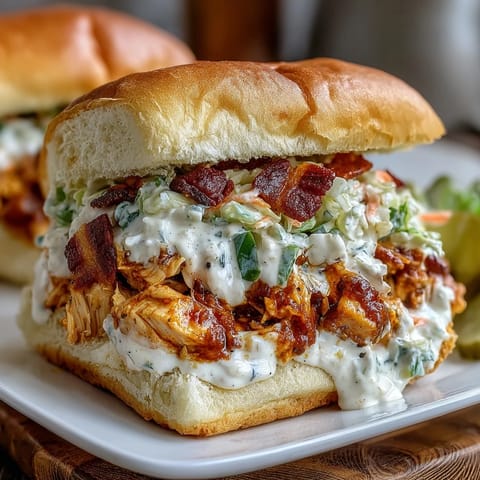 Slow cooker Mississippi chicken sliders topped with tangy coleslaw on soft buns, perfect for easy family dinners.
