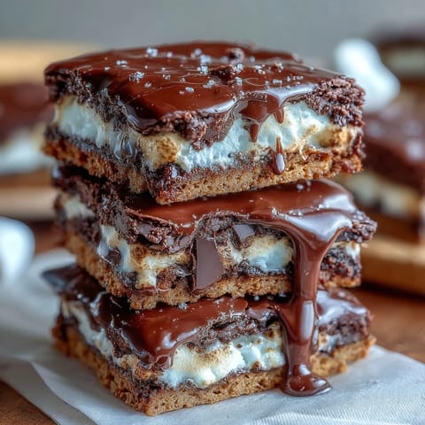 Gooey s'mores brownie cookies with toasted marshmallows and graham cracker chunks, fresh from the oven.