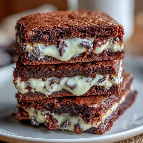 Fudgy brownie cookies filled with sweetened cream cheese for a decadent dessert treat.  