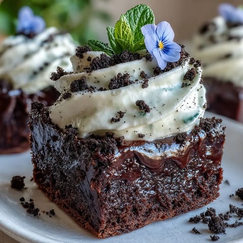 Whimsical Mother's Day Flower Pot Brownies resemble a mini garden with rich chocolate.