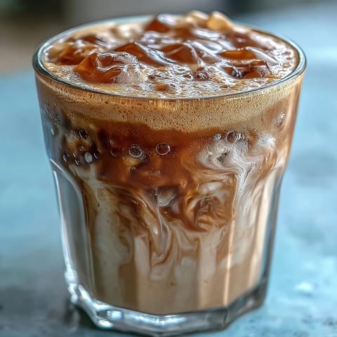 Homemade brown sugar oat milk shaken espresso, creamy and invigorating for a midday treat.
