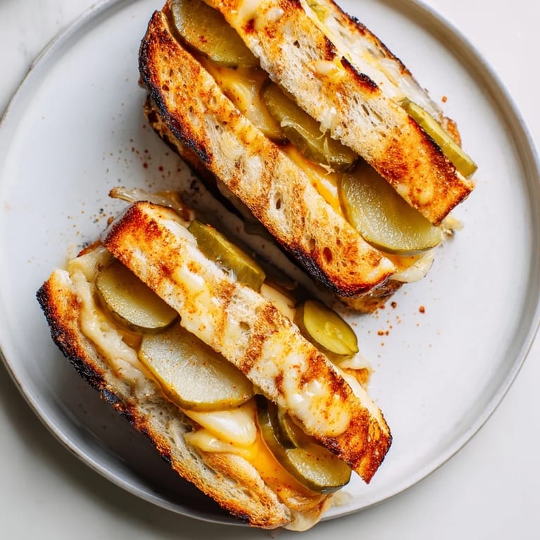 Mouthwatering, golden Spicy Pickle Grilled Cheese Dippers, perfect for dipping in your favorite sauce.