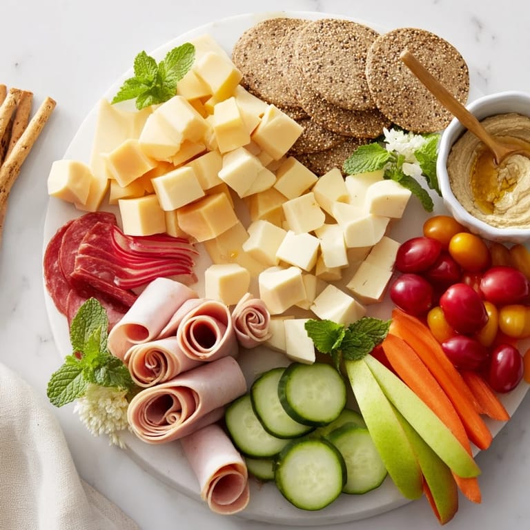 Enjoy a tempting Gallop & Graze Horse Charcuterie arrangement with vibrant fruits, cheeses, and delicious crackers.