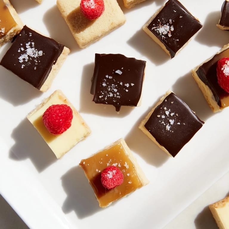 Vibrant photo illustrating The Checkerboard Terrace, showcasing each square’s diverse textures and delicious filling.