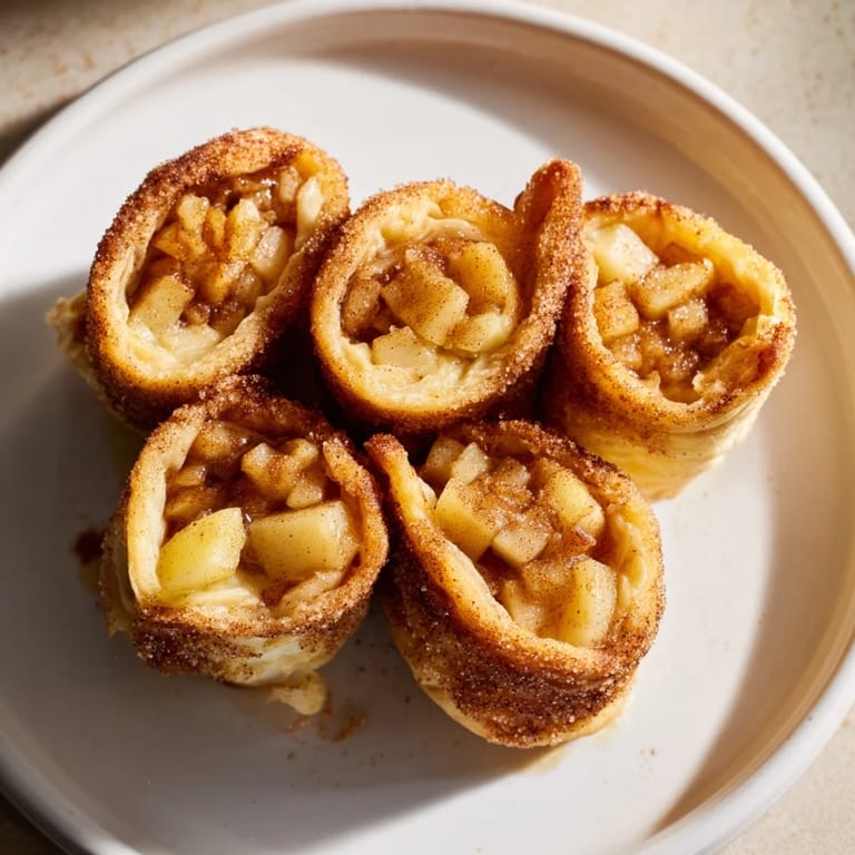 Enjoy these easy, baked apple pie roll-ups, filled with sweet apples and served wonderfully warm.