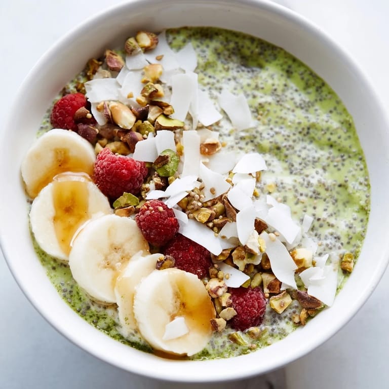 Vibrant Matcha Overnight Oats recipe, showcasing a delicious, healthy breakfast with tasty toppings.