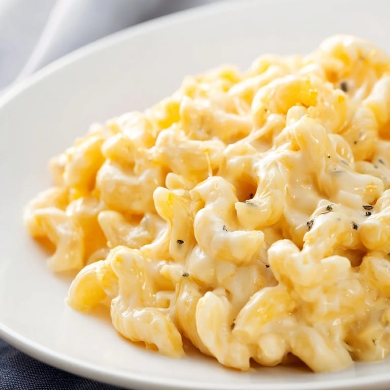 Steaming bowl of mac and cheese, with a satisfyingly thick and cheesy texture.