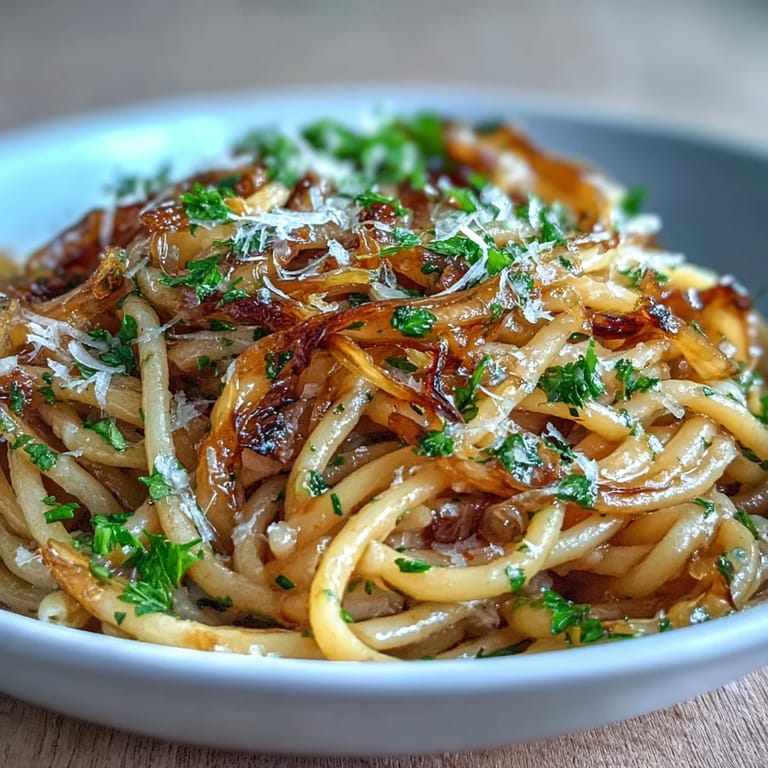 Caramelized cabbage and sliced garlic sizzling in a skillet for Cabbage Pasta With Garlic and Parmesan, ready to toss with pasta.