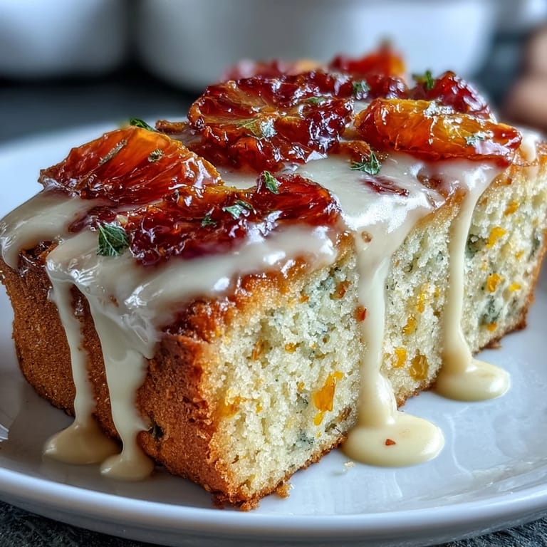 Freshly baked Heavenly Blood Orange Yogurt Cake cooling on a wire rack with zest scattered nearby.
