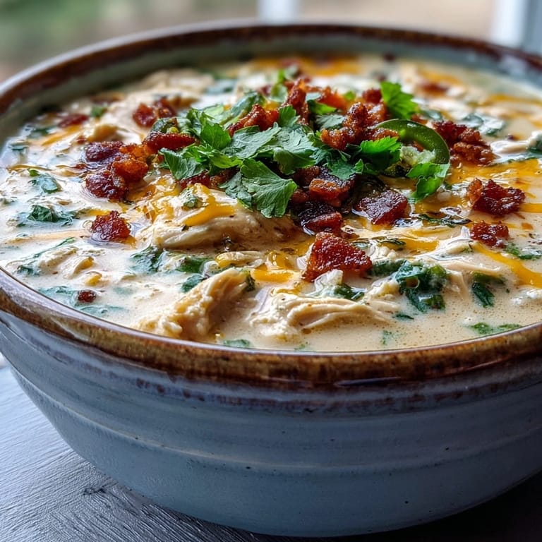 Tender shredded chicken and melted cheddar cheese swirl in this Spicy Jalapeño Popper Chicken Soup.