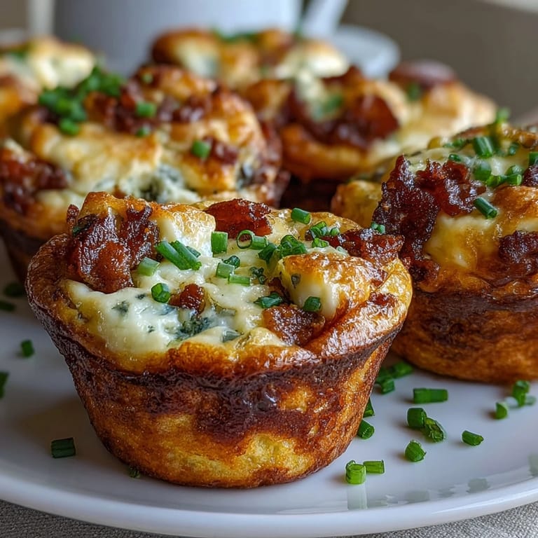 Savory Ranch & Cheddar Egg Muffin Cups with a sprinkle of green onions on a rustic wooden board, perfect for healthy meal prep breakfasts.