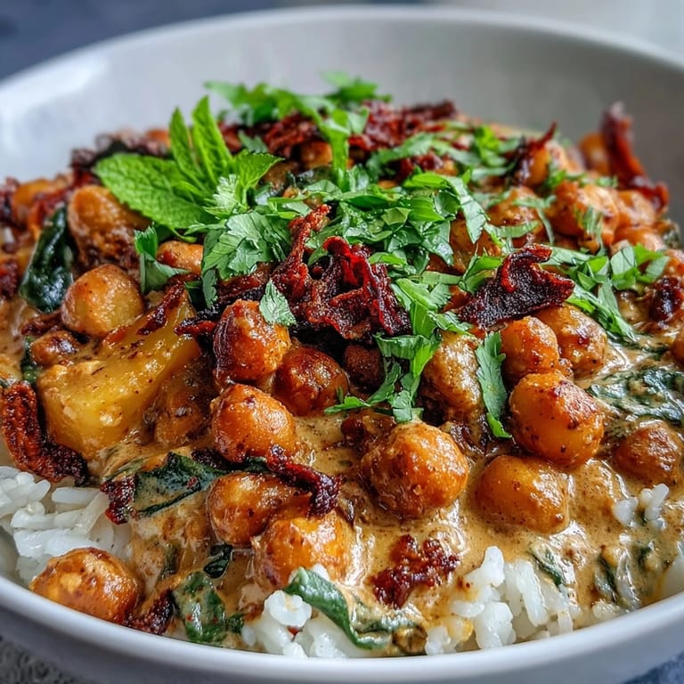 Quick and easy 20-minute curry featuring rich coconut milk, vibrant mango chunks, and aromatic spices, served with jasmine rice for a satisfying meal.  