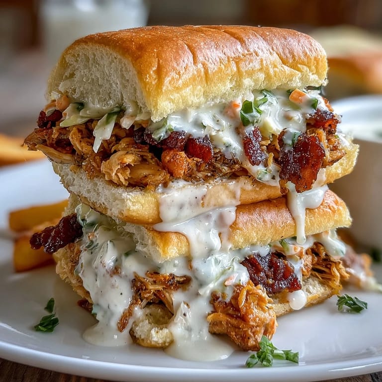 Flavorful crockpot chicken sliders with zesty au jus and creamy coleslaw, ideal for game day or casual gatherings.