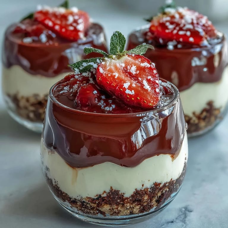 Easy Dubai Chocolate Strawberry Cheesecake Cups: no-bake dessert with layers of chocolate, strawberry, and rich cheesecake filling.