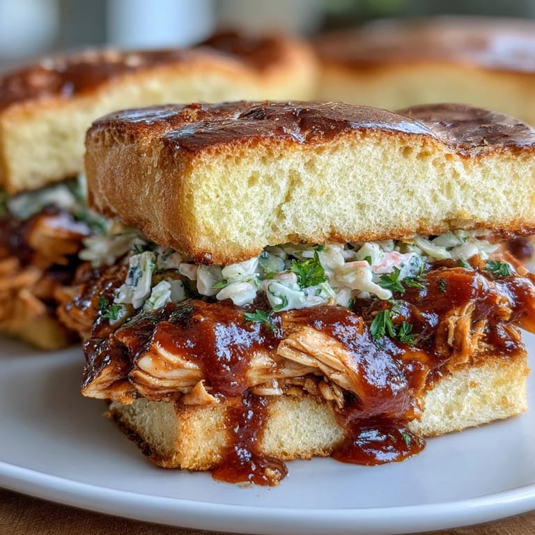 3. Tender pulled BBQ chicken smothered in sweet and smoky sauce, served on a bun with refreshing coleslaw for the ultimate sandwich.