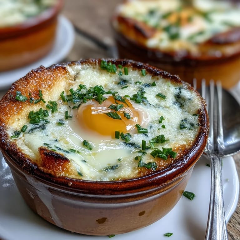Baked eggs nestled in herbed cream with parmesan, a classic French Easter eggs en cocotte recipe, ideal for springtime gatherings.