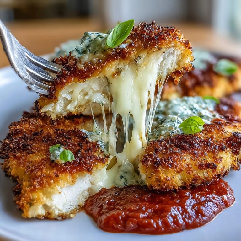 Juicy air-fried chicken cutlets coated in panko and Parmesan, topped with savory marinara and gooey melted cheese for a classic Italian-American dish.