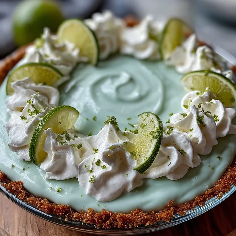 Visually appealing no-bake key lime pie dish, perfect for summer gatherings.