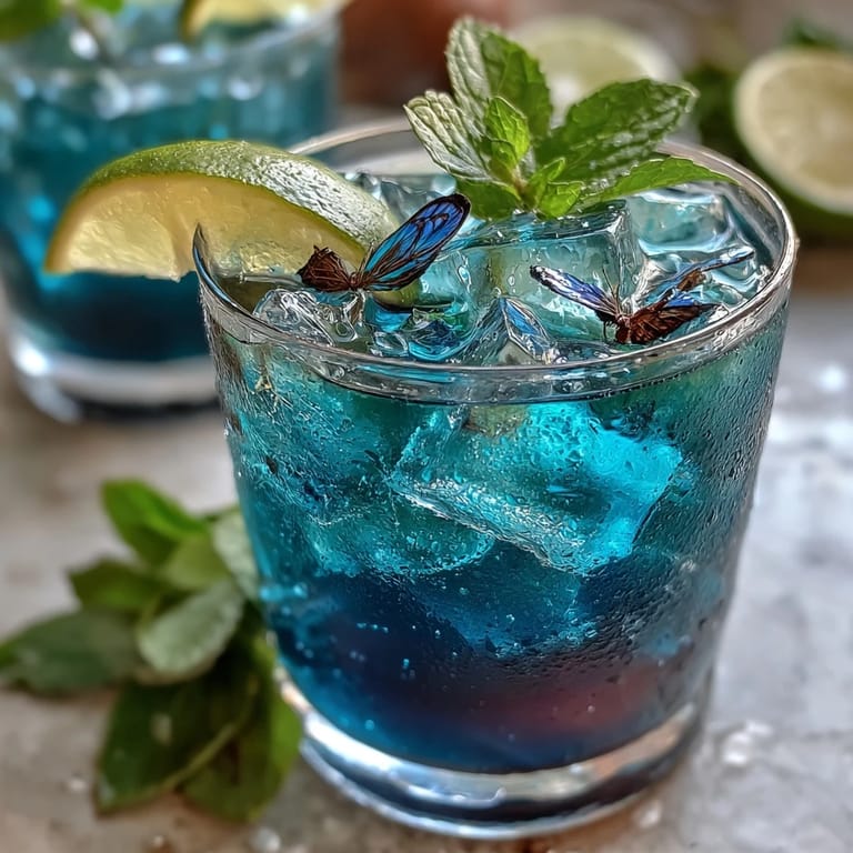 Watch this mesmerizing Butterfly Pea Flower Lemonade transform color with a swirl.