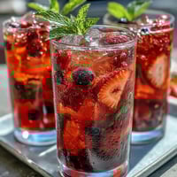 Vibrant summer lemonade bar with fresh fruit and colorful syrups for guests to mix and match.  
