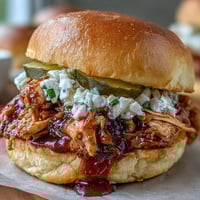 Delicious BBQ pulled chicken sliders piled high on soft slider buns, perfect for baby showers and casual gatherings.