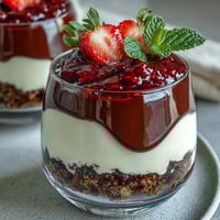 Easy Dubai Chocolate Strawberry Cheesecake Cups: creamy cheesecake with fresh strawberries in chocolate cups, perfect for dessert.