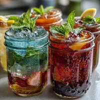 Vibrant DIY lemonade bar with classic lemonade and colorful fruit syrups, perfect for a graduation party, offering guests a refreshing, customizable drink experience.